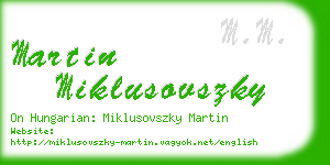 martin miklusovszky business card